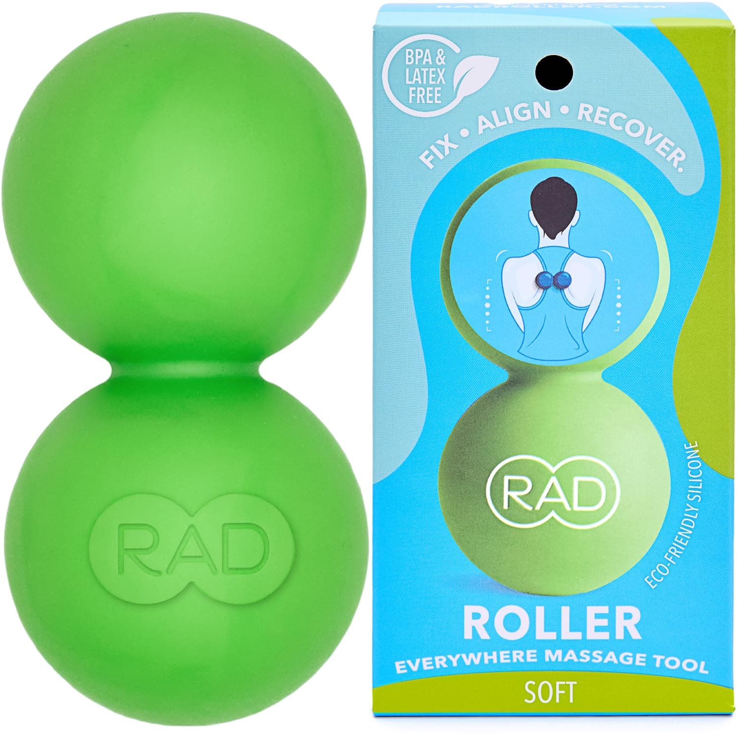 RAD Roller Soft I Myofascial Release Tool I Low Density I Self Massage Mobility and Recovery I Green