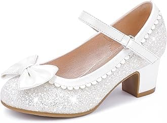 Princess Shoes High Heel Toddler Girls Dress Shoes Cute Bowknot Sparkle Mary Jane Flower Girls Wedding Birthday Party Prom for Little Big Kids
