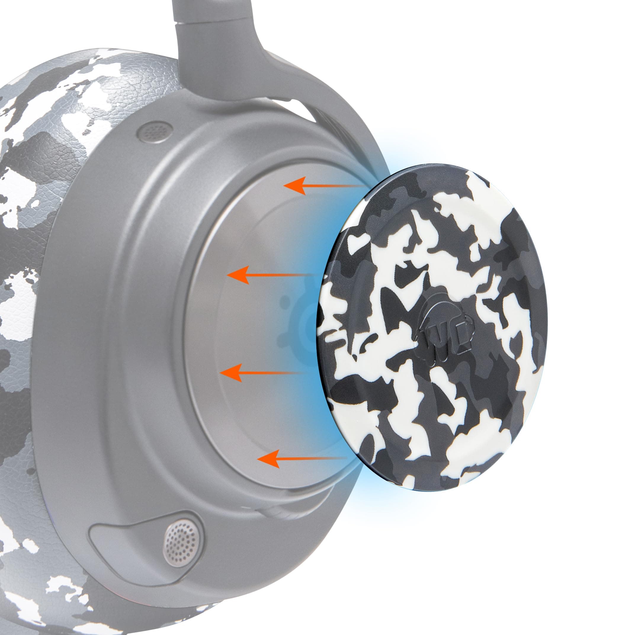 Side Speaker Plates for Arctis Nova Headsets Made by Wicked Cushions | Fits Arctis Nova Pro Wireless, Pro Wired, Nova 7, 7X, 7P | Designs Perfectly Match WC Headbands & Earpads | Snow Camo