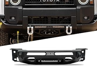 DV8 Offroad Front Bumper for 2024-2026 Toyota Land Cruiser | Center Mount Design | Heavy-Duty Winch Mount | (1) 20" Single Row Light Bar Mount | Pair of D-Ring Mounts | Powder Coated Black | Steel