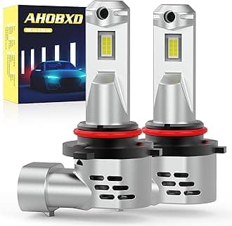 AHOBXD 9005 Light Bulb, 6500K White with Fan Cooling Upgraded Super Bright 900% 60000LM Brightness Real 1:1 Halogen Size 80000Hours Lifespan 9005/HB3 Car Fog Lights Pack of 2