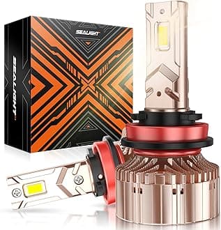 X6S H11/H9/H8 Bulbs 4500K Warm White, 40000LM Ultra Brighter H11/H16 Light Bulbs, 1:1 Halogen Same Size with Cooling Fan, 5-Min Plug and Play Light, Pack of 2
