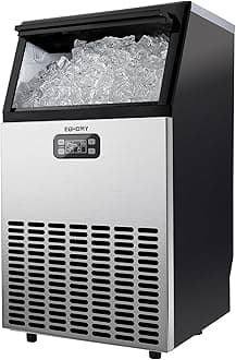 Commercial Ice Maker Machine, 100lbs/24H Stainless Steel Under Counter ice Machine with 33lbs Ice Storage Capacity, Freestanding Ice Maker.