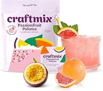 Passionfruit Paloma Cocktail & Mocktail Drink Mixer, Skinny Mixes - Water Flavoring Packets - Made With Real Fruit - Vegan, No-Carb, No-Sugar, Non-GMO, Dairy Free, Gluten Free, 12 Pack