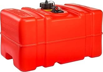 12 Gallon Portable Marine Gas Can, Large Capacity Boat Fuel Tank, 2-Way Vented Cap, Built-In Fuel Gauge & Pick-Up, Handles, EPA & CARB Compliant, Tall Profile, 22.9"L x 14.3"W x 13.9"H (08668)