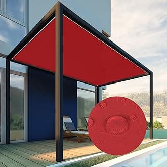 Patio Paradise 18' x 39' Waterproof Sun Shade Sail Rectangle Shade Cloth with Grommets, 260 GSM Patio Canopy Awning 95% UV Block for Backyard Deck Pergola Replacement Cover, Red, Customized
