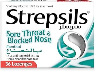 Strepsils Menthol Fast Effective Relief from Sore Throats, 36 Lozenges