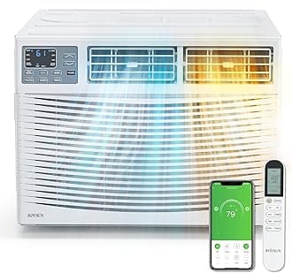 ROVSUN 8000 BTU Window Air Conditioner with Heat, Window AC Unit & Heater Combo with APP & Voice Smart Control, Timer Function & Easy Installation Kit, Work with Alexa/Google Assistant, 115V/60Hz