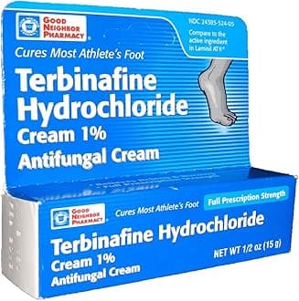 GNP Terbinafine Hydrochloride Cream 1%, Antifungal Cream. 0.5 Oz
