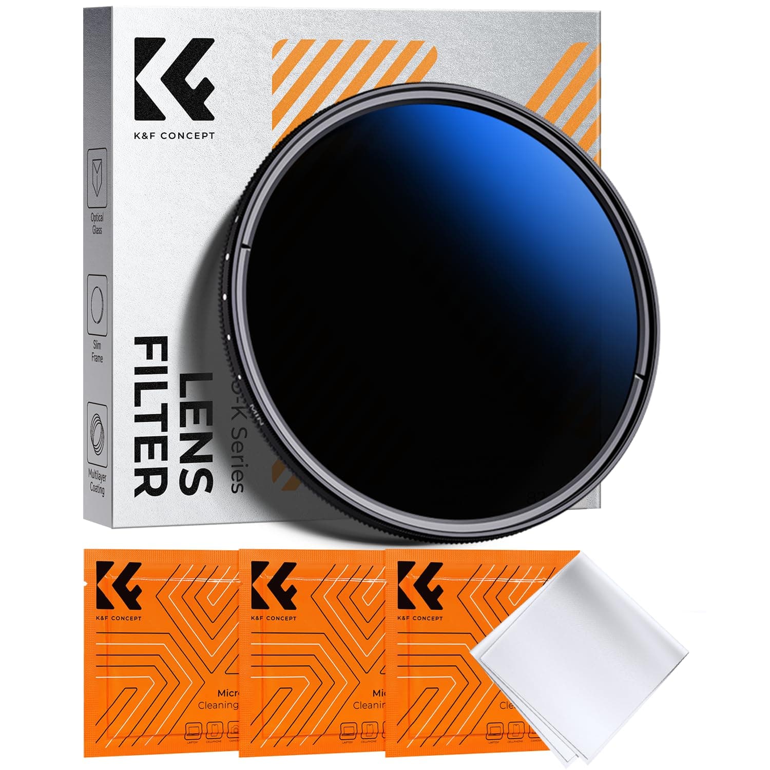 55mm Variable ND Lens Filter ND2-ND400 (1-9 Stops) 18 Multi-Layer Coatings Adjustable Neutral Density Ultra Slim Lens Filter for Camera Lens (K-Series)