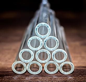4 Inches Long 10 Pieces Glass Borosilicate Blowing Tubes 12 mm OD 2mm Thick Wall Tubing, Clear Tubes for Art DIY