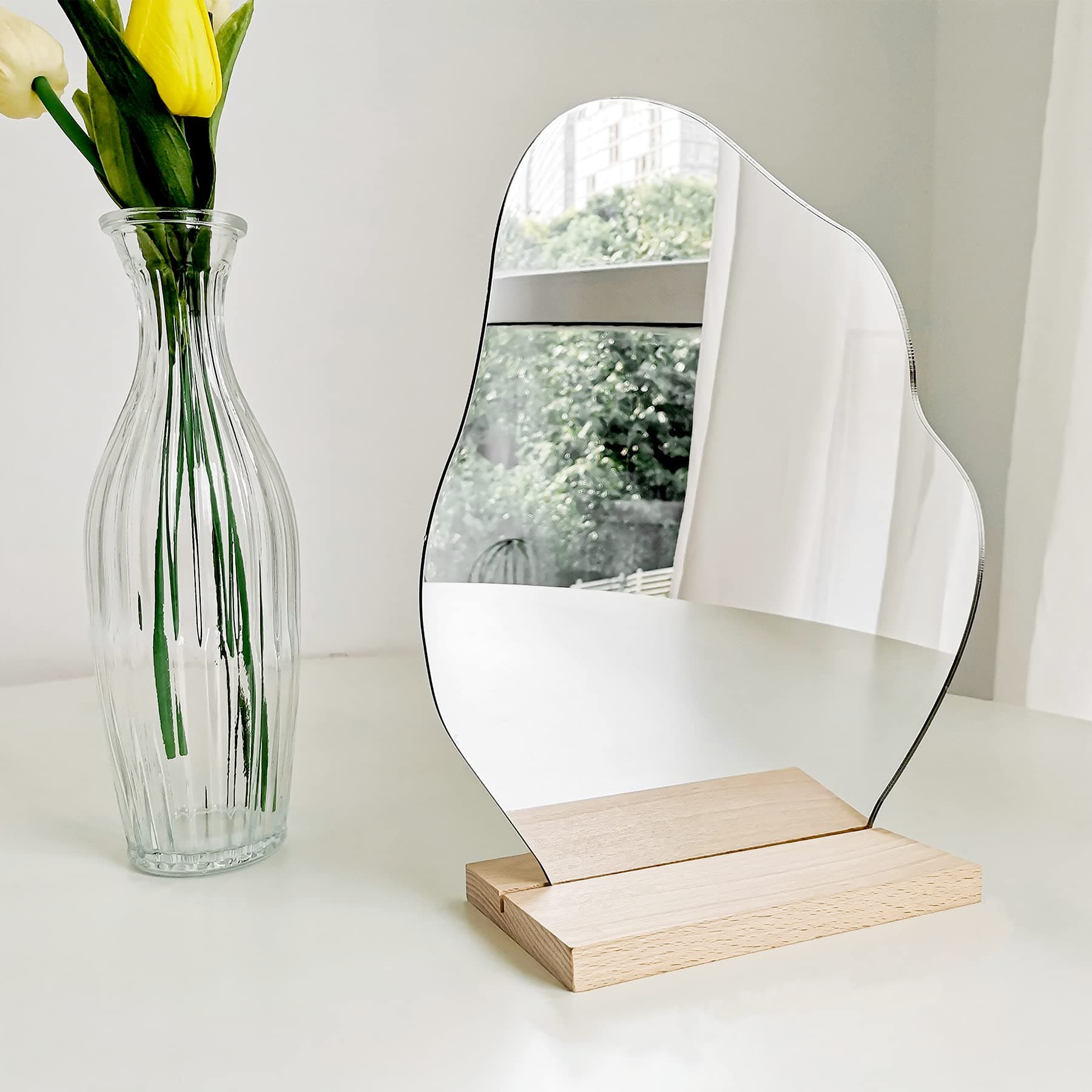 Preppy Room Decor Asymmetrical Cloud Mirror for Desk