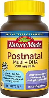 Postnatal Multivitamin + DHA 200 mg, 60 Softgels, to Support Nursing Moms & Babies During Breastfeeding, Vitamins & Nutrients Include Iron, Vitamin D3, Calcium, Iodine and More