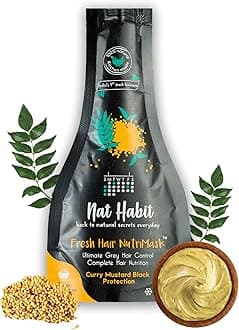 Nat Habit Fresh Curry Mustard Hair Mask for Hair Smoothening For Dry, Frizzy Hair - 40g (Pack Of 1)