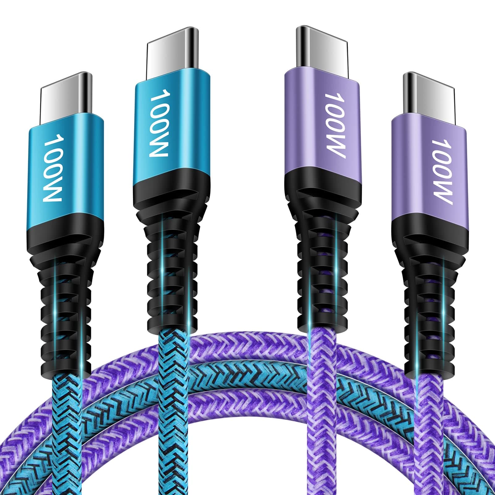 100W USB C to USB C Charger Cable, [2Pack 6FT] Type C Fast Charging Cable, PD 5A USB C to C Cable for iPhone 16 Pro Max 15, Samsung Galaxy A56 A16 A36 S25 Ultra S24 S23 S22 S21 S20, Macbook, Pixel 9 8