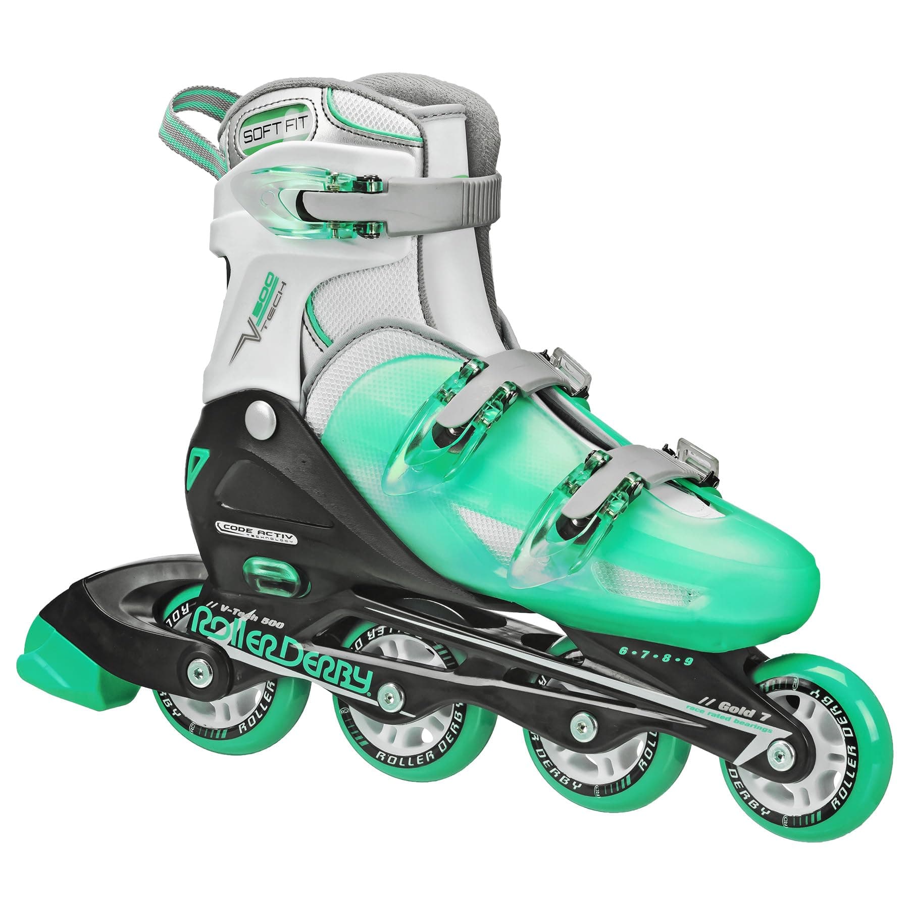 Roller Derby V-Tech 500 Adjustable Performance Inline Skates for Men, Women, ...