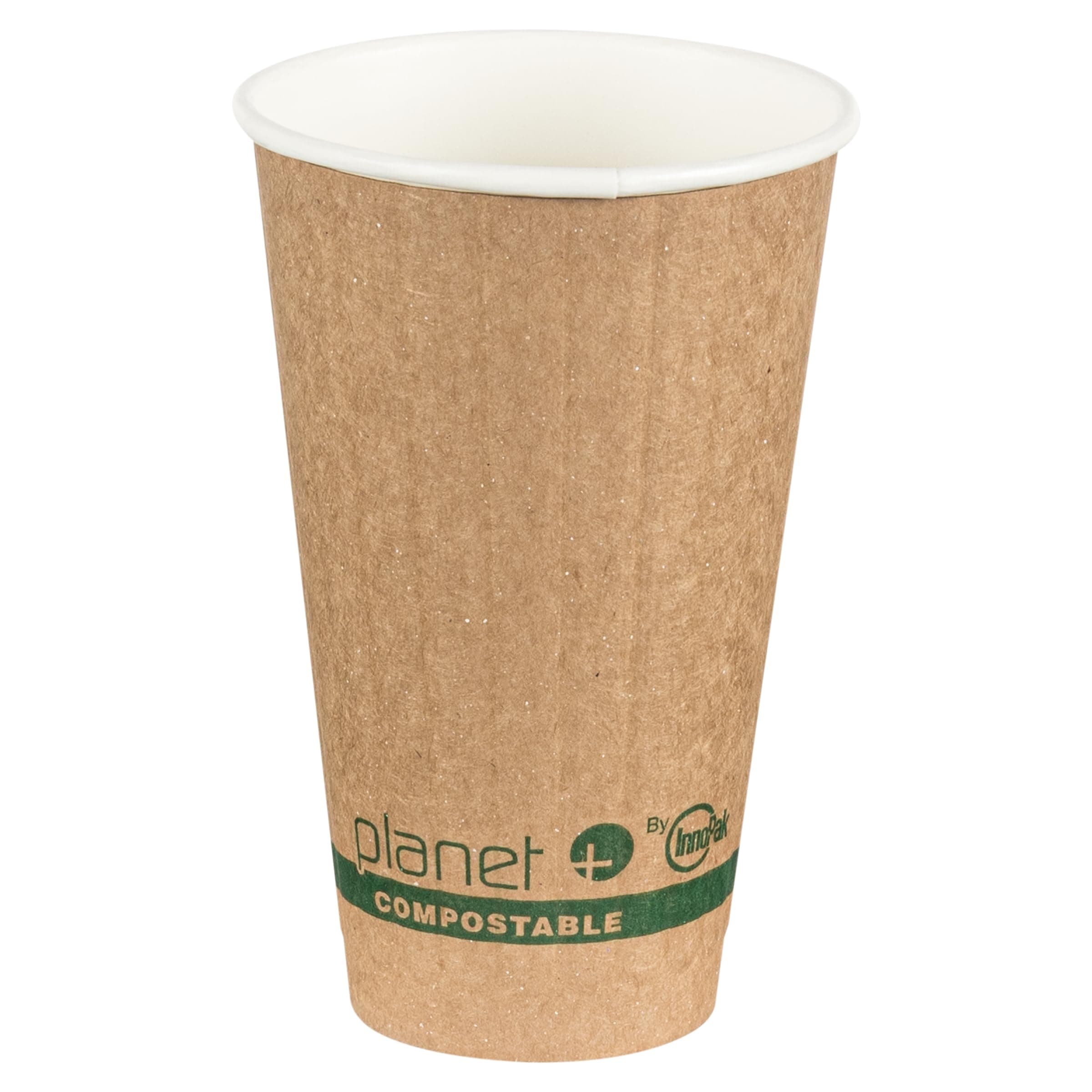 Planet+ 100% Compostable PLA Laminated Double-Wall Insulated Hot Cup, 16-Ounce, 600-Count Case