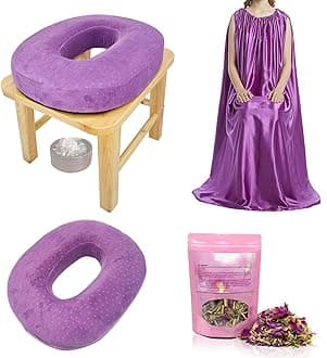 Yoni Seat, Steaming Kit Steamer Chair, Seat For Toilet, Wood V With Gown & Cushion Women Cleansing