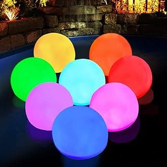 Floating Pool Lights, IP68 Waterproof Led Pool Glowing Ball Lights, RGB Color Changing Pool Accessories,Pool Lights That Float for Kids Gift, Light up Balls for Pool Spa Bathtub (6pcs)