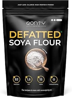 Qonty Defatted Soya Flour | 52% Protein, 1.5% Fat | Lab Tested | 8 gm Protein Per Roti | No Preservatives | Gluten Free | Rich in Micro Nutrients (2.65 kg)