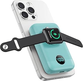 Magnetic Portable Charger 10800mAh,4-in-1 Wireless Power Bank with iWatch Charger, QC4.0+20W PD Fast Charging USB C Battery Pack with LCD Display for Magsafe,iPhone 16/15/14/13/12 Series (Green)