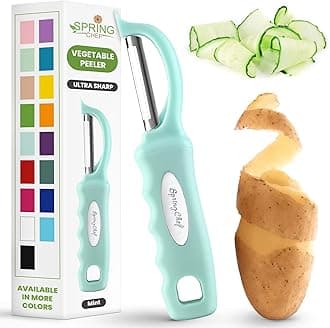 Premium Swivel Vegetable Peeler with Soft Grip Handle & Ultra Sharp Blades - Stainless Steel Potato Peeler - Kitchen Gadgets for Veggie, Fruit, Carrot, Apple, Cucumber - Mint