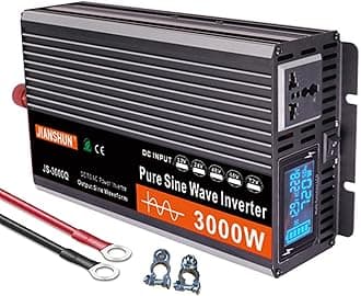 3000W 4000W 5000W 6000W (Peak)Pure Sine Wave Power Inverter, Intelligent Solar Power Inverter 12V/24V/48V/60V DC to 220V~240V AC Converter with LCD Display, AC Outlets ,for RV Truck Camping,3000W-60V