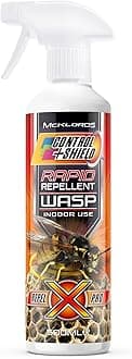 Control & Shield Wasp Repellent Deterrent Spray | Natural Eco Friendly Pest for Indoors and Outdoors - Contains Citronella Geraniol 500ml