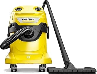 Kärcher Shop Vacuum WD 4, 5.3 Gal, 3.8 Peak HP, 33 ft Reach, Wet Dry Vacuum Cleaner, Heavy Duty, Blower Function, Crevice Tool, Floor Nozzle, Great for DIY Projects and Workshops