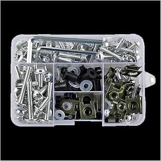 Motorcycle Nut Bolt Parts For Bajaj For Pulsar 200 For NS For Pulsar200 RS/200 AS 200 177 PCS Motorcycle Fairing Screws(Size:Silver)