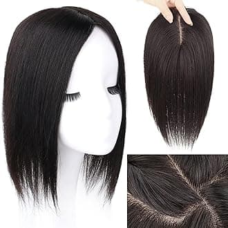 RUNRAYAY Hair Toppers for Women Real Human Hair No Bangs, Swiss Lace Base 10In Human Hairtopper for Women with Thinning Hair - 4"*4.72"