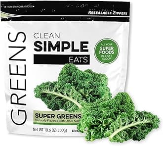 Clean Simple Eats Super Greens Powder, Naturally Flavored Greens Powder with Chlorella, Spirulina, Superfoods & Prebiotic Fiber, No Artificial Ingredients, Gluten Free, Classic Greens Flavor, 30 Srvgs