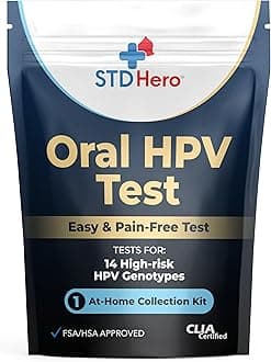 STD Hero Oral HPV Test Kit for Women and Men - at-Home Oral Rinse Collection for Health Screening - Simple, Private, and Easy-to-Use Home Test
