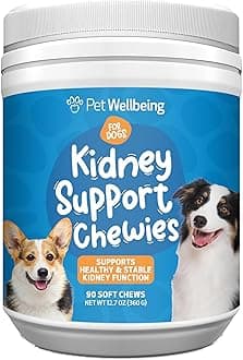 Pet Wellbeing Kidney Support Chewies for Dogs - Vet-Formulated - Supports Healthy & Stable Kidney (Renal) Function, Normal Fluid Balance & Energy Levels, Rehmannia, Astragalus - 90 Soft Chews