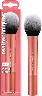 Real Techniques Ultra Plush Face Brush, large, soft, fluffy makeup tool for powder, bronzer, or blush, vegan, cruelty-free, synthetic bristles, professional quality, 1 count