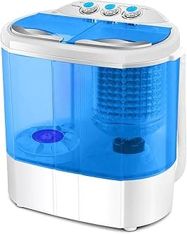 Display4top Electric Mini Portable Compact 3.6KG Capacity Washer Washing Machine Spin Dryer Laundry(Blue)