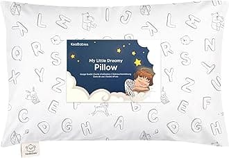 Toddler Pillow with Pillowcase - 13x18 My Little Dreamy Pillow - Organic Cotton Toddler Pillows for Sleeping, Kids Pillow, Travel Pillows for Sleeping, Mini Pillow, Toddler Bed Pillows (ABC Land)