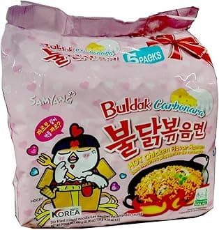 SAMYANG Buldak Carbo Hot Chicken Flavour Ramen Instant Korean Noodles-130Gm*5Pack(5Pack Combo)(Imported)