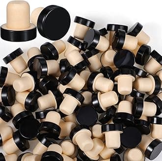 T-shaped Stopper Cork Wine Bottle Stoppers Reusable Wine Sealing Plug for Beer Bottles DIY Craft(Black,144 Pieces)