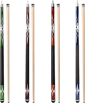 GSE Games & Sports Expert 58" 2-Piece Canadian Maple Hardwood Billiard Pool Cue Sticks for Men/Women, House or Commercial/Bar Use (Several Colors, Weight 18oz, 19oz, 20oz, 21oz Available)