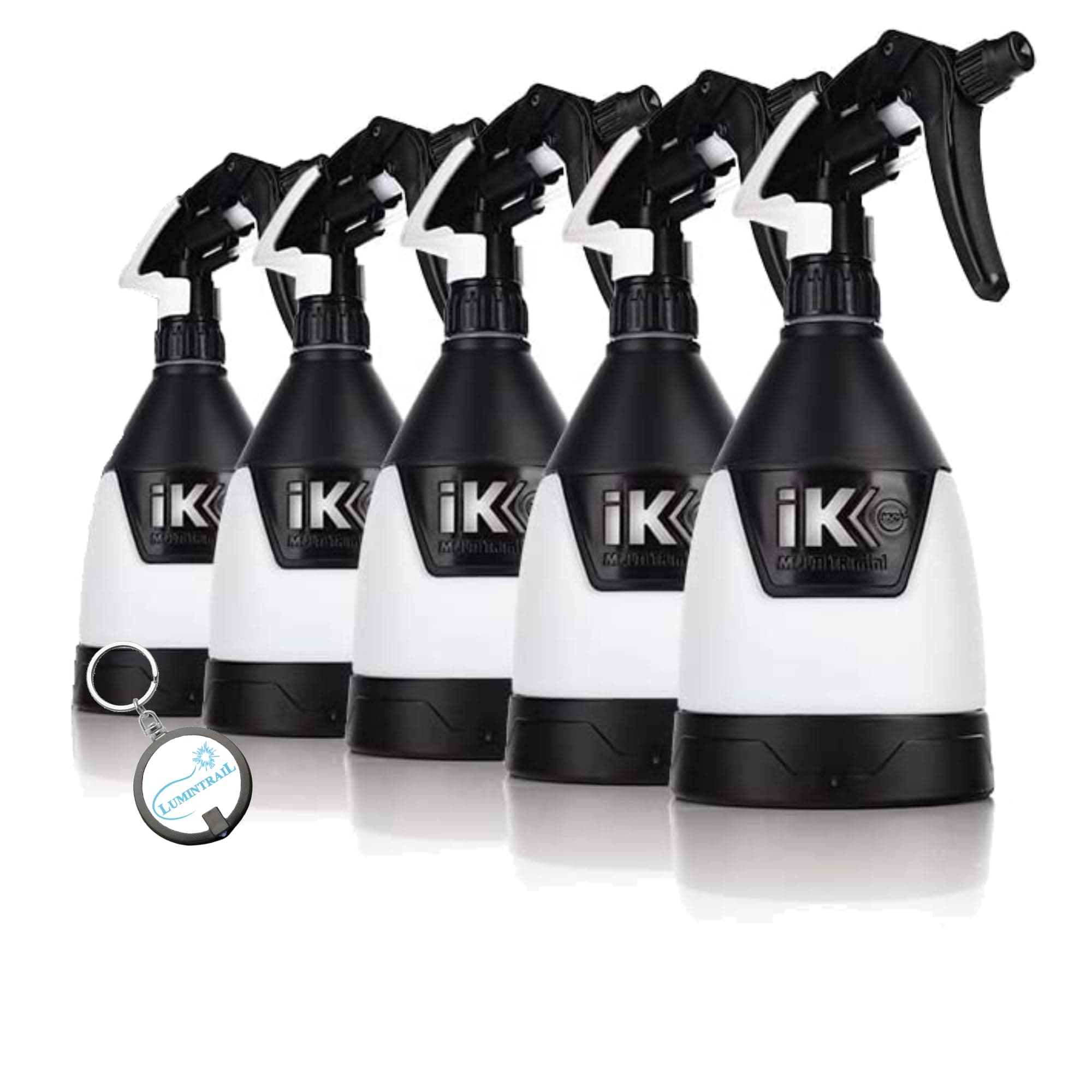 Lumintrail - iK Sprayers Multi TR Mini 360 - Trigger Sprayer; for Car Detailing; Ergonomic Comfort Grip; 360 Degree (0.6 Liters) (5-Pack & 12-Pack) Bundle with Keychain Light (5)