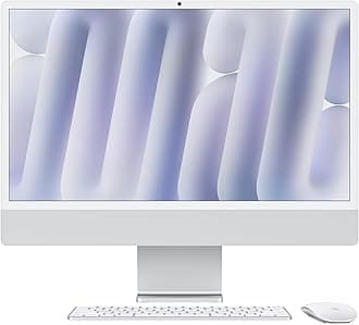 iMac All-in-One Desktop Computer with M4 chip with 10-core CPU and 10-core GPU: Built for Apple Intelligence, 24-inch Retina Display, 16GB Unified Memory, 512GB SSD storage; Silver