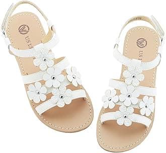 Girls Sandals Kids Strap Flat Sandals Open Toe Summer Flower Casual Shoes