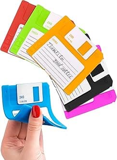 6 Pcs Floppy Disk Coaster Set - 3.54"x3.54" Funny Coasters for Adults, Retro Coasters for Office, Made of Durable & Flexible Silicone - Waterproof Office Coaster for Desk Decor and 90s Gifts Ideas