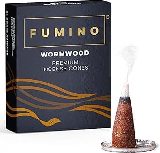 Fumino® Wormwood Fresh Incense Cones 20 per Box Masala Agarbatti Joss Scent Fragrance for Relaxation and Meditation, Home and House Decor