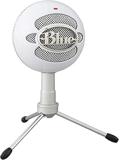 Blue Snowball iCE USB Microphone for PC, Mac, Gaming, Recording, Streaming, Podcasting, with Cardioid Condenser Mic Capsule, Adjustable Desktop Stand and cable, Plug 'n Play - White