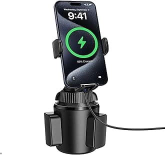 Apps2car Car Phone Holder with Drink Holder and Charging Function, Car Charger Phone Mount with Charging Function, Car Mount for Drink Holder for Smartphones,