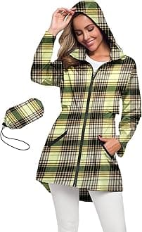 Avoogue Women's Long Raincoat with Hood Outdoor Lightweight Windbreaker Rain Jacket Waterproof