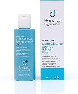 Antibacterial Makeup Brush Cleaner 100ml - Deep Cleanse Sponge & Brush Wash - Conditions & Lifts Makeup Oils - For Sponges, Natural & Synthetic Bristles, Powder Puffs by Beauty Hygiene Plus