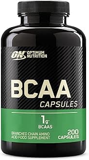 Optimum Nutrition BCAA Capsules, Amino Acids Tablets, 1000 mg of Essential Amino Acids BCAAs with L-Leucine, L-Isoleucine and L-Valine, Unflavoured, BCAA Supplements, 100 Servings, 200 Capsules